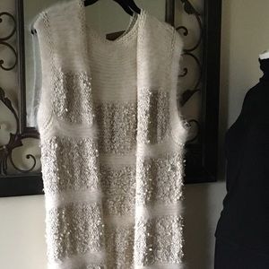 Mohair Sleeveless Long Sweater